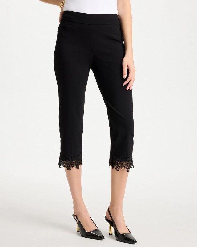 Brigitte Slim Applique Hem Capri Pant - image 1